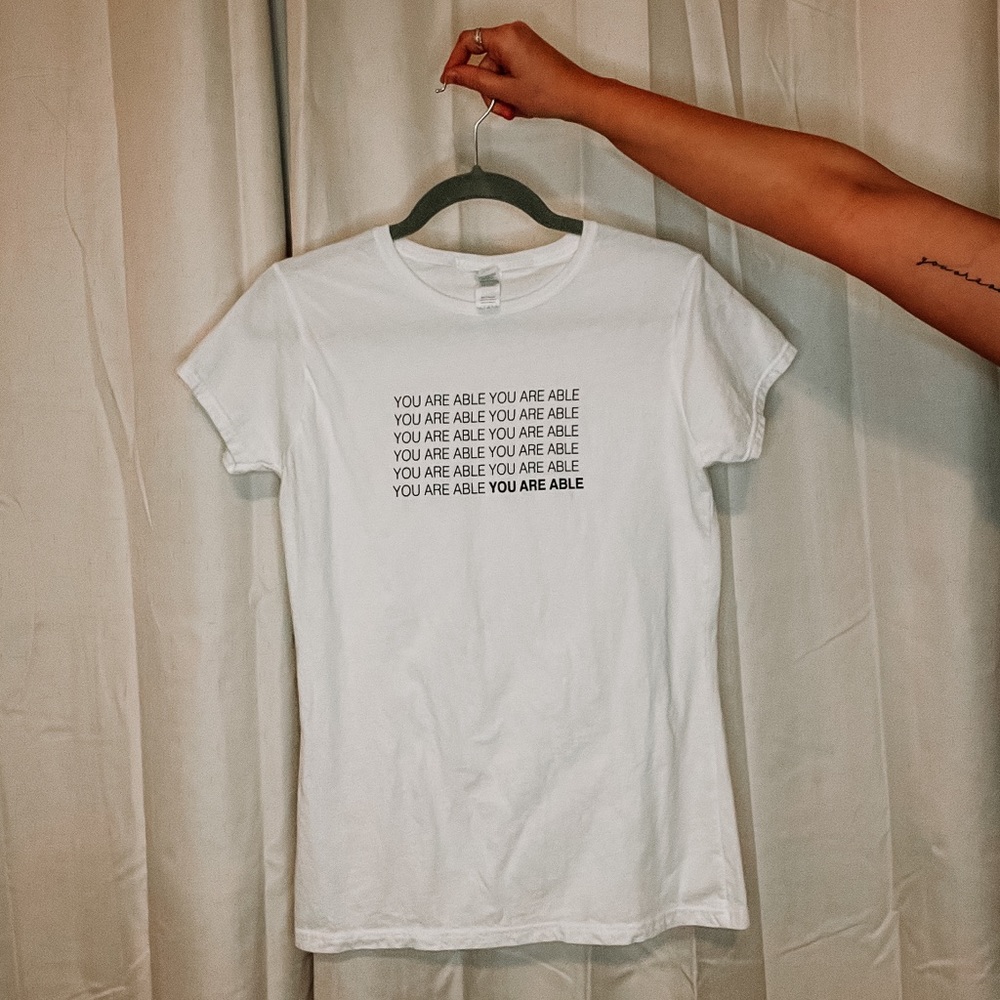 Repetition is Key White Fitted Tee